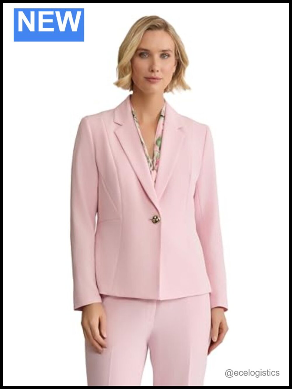 Kasper Stretch Crepe One Button Blazer Women Tailored Suit Jacket Notch Lapel